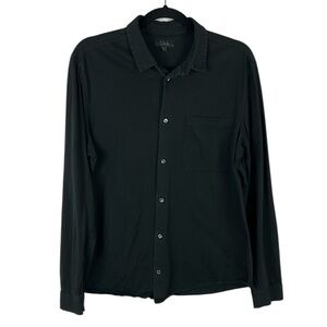 COS Casual Minimalist Cotton Long Sleeve Button Down Shirt Medium Black